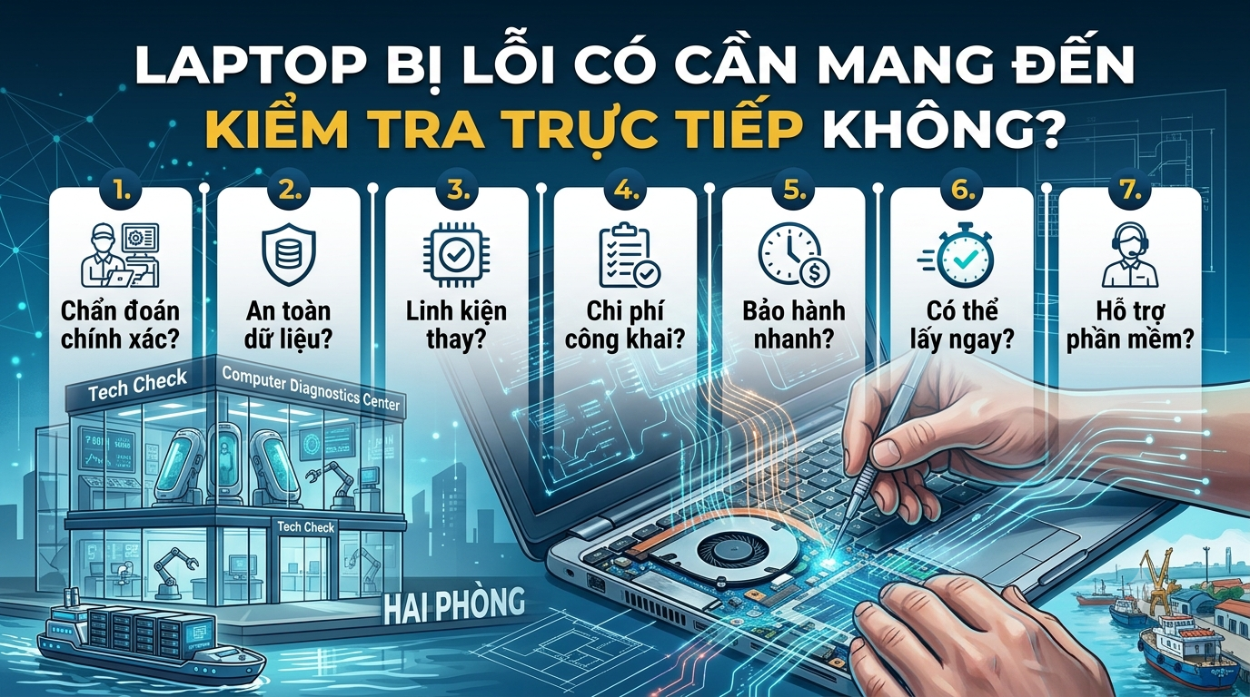 Laptop bị lỗi có cần mang đến kiểm tra trực tiếp không